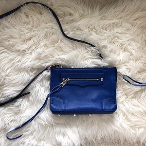 •REBECCA MINKOFF• blue crossbody with metal detail
